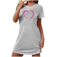 thumbnail image 5 of Sakmal Love Moomoo Nightgownss for Women Soft Short Sleeve Valentines Loungewear Short Heart Print Ladies Nightgown XL, 5 of 5