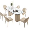 thumbnail image 2 of Spring Leaf Oval Fitted Tablecloths, Gay Blue Leaves Elastic Edged Table Cover, for and Indoor Outdoor Use, 48*6848" x 68"", 2 of 4