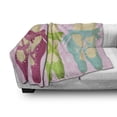 thumbnail image 3 of Ballet Soft Flannel Fleece Blanket, Pointe Shoes Ballerina Woman Feet Classic Slippers View on Floral Leaves Background, Cozy Plush for Indoor and Outdoor Use, 50" x 70", Multicolor, by Ambesonne, 3 of 6