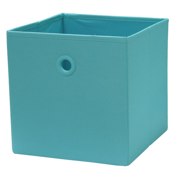 Your Zone Kids Teal Fabric Collapsible Storage Bin, 10.5" x 10.5" x 10.75"