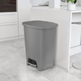 thumbnail image 4 of Librala Kitchen Trash Can | Large Plastic Waste Bin with Odor Protection of Lid | Hands Free with Step On Foot Pedal and Garbage Bag Rings, 20 Gallon, Grey, 4 of 7