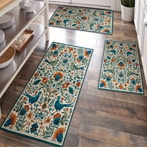 Kitchen Rugs Sets of 3 Non Slip Washable Kitchen Mats for Floor, Waterproof Kitchen Runner Rug, Floor Mat Carpet for Entryway, Laundry, Sink, Hallway, Bathroom