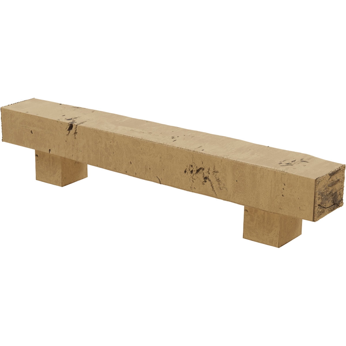 Ekena Millwork 6"H x 8"D x 72"W Knotty Pine Faux Wood Fireplace Mantel Kit w/ Alamo Corbels, Natural Pine