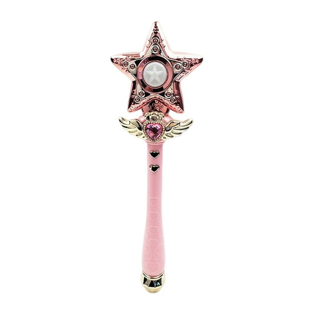 Varitas de princesa iluminadas para niños, juguetes luminosos, accesorios de disfraz para cosplay Estrellas Rosa