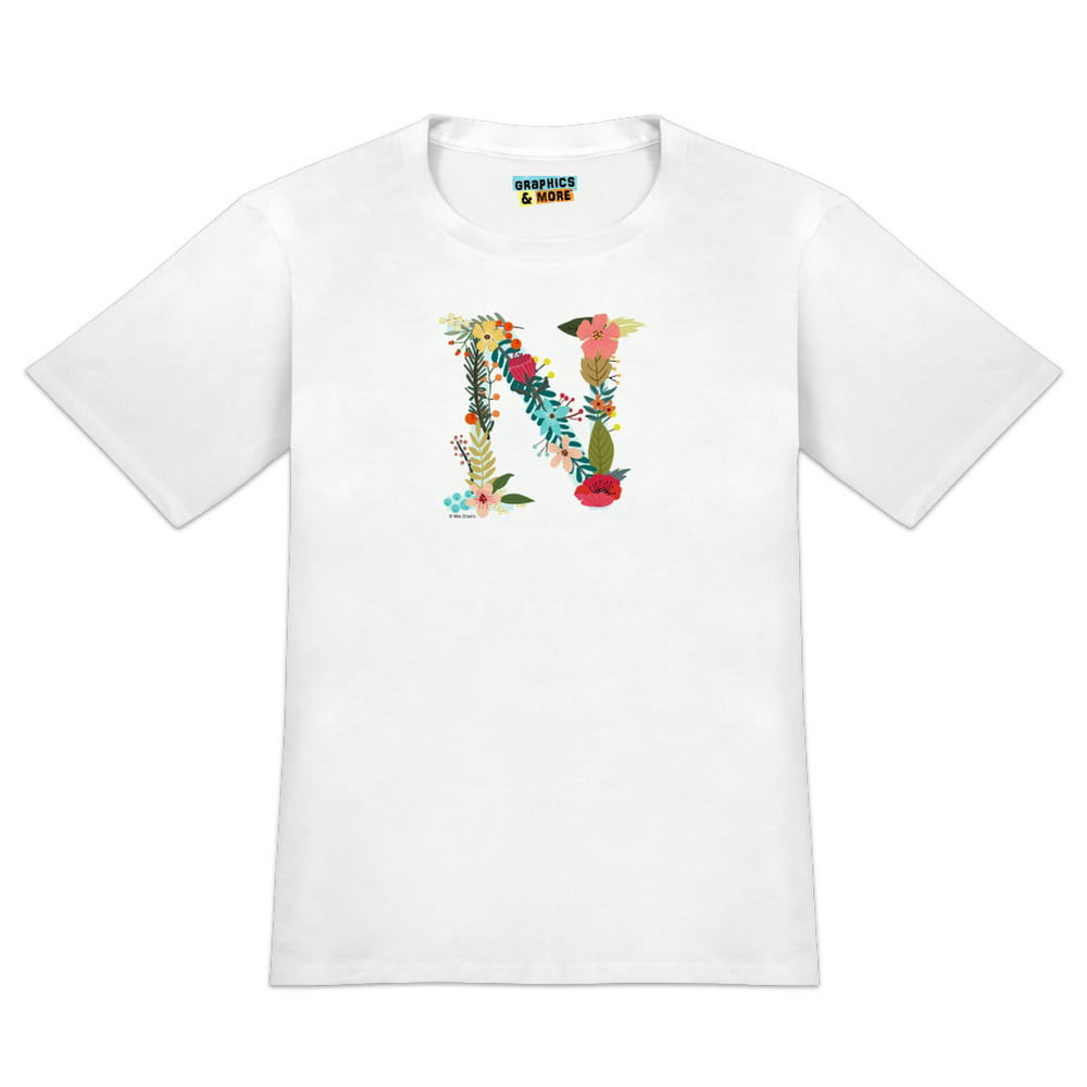Graphics and More - Letter N Floral Monogram Initial Men's Novelty T ...