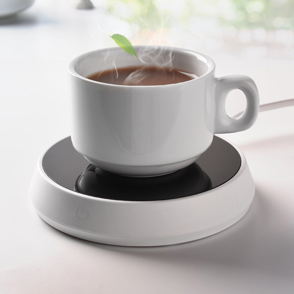 UK Plug-Red Electric Cup Warmer Pad Desktop Tea Coffee Milk Mug Constant Temperature Heater Tray 220-240V