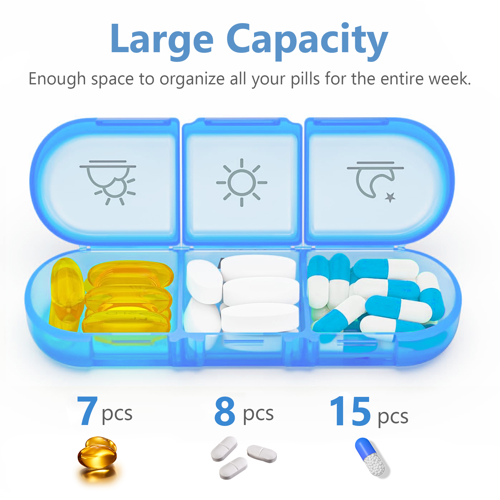 OAZOUF Weekly Pill Organizer 3-Times-a-Day photo 8