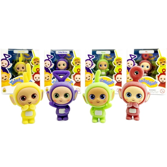 Teletubbies Cheebees Po, Laa Laa, Dipsy & Tinky Winky Collectible Figure 4-Pack Set