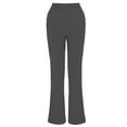 thumbnail image 3 of Women Casual Cotton And Linen Solid Drawstring Elastic Waist Long Straight Pants, 3 of 5
