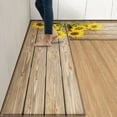thumbnail image 2 of Anti-Fatigue Sunflower Kitchen Rug Set of 2 Cushioned Wooden Background Kitchen Mats for Floor, Standing Mat Waterproof Non-Slip Kitchen Mats and Rugs PVC Ergonomic Comfort Foam Kitchen Decor, 2 of 6