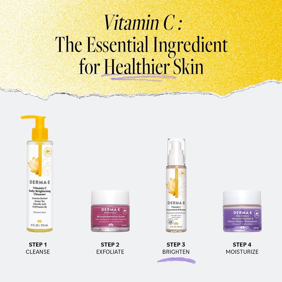 Derma E Vitamin C Concentrated Face Serum with Hyaluronic Acid, 2 Fl Oz