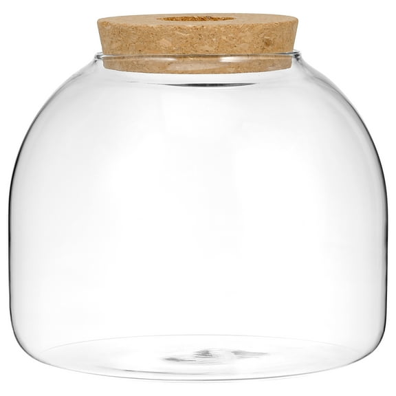 Monyance glass jar Glass Terrarium Jar with Wood Stopper Micro Landscape Container Hydroponic Plants Terrarium(5.91X5.91X5.31Inches)