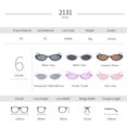 thumbnail image 5 of Creamily Retro Oval Cat Eye Sunglasses for Women Small Thin Frame Lightweight Vintage 90s Slim Sun Glasses（Black frame grey lenses）, 5 of 5