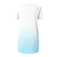 thumbnail image 4 of Aofany Plus Size Tops for Women Plus Size Print V Neck Short Sleeved Long T-shirt Blouse, 4 of 4