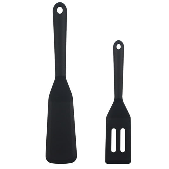 Huayishang Cooking Utensils Silicone Spatula Set Biscuit Spatula Omelette Spatula Steak Spatula Pan Small Spatula Kitchen Tool Black, Kitchen Essentials Clearance Sale Black