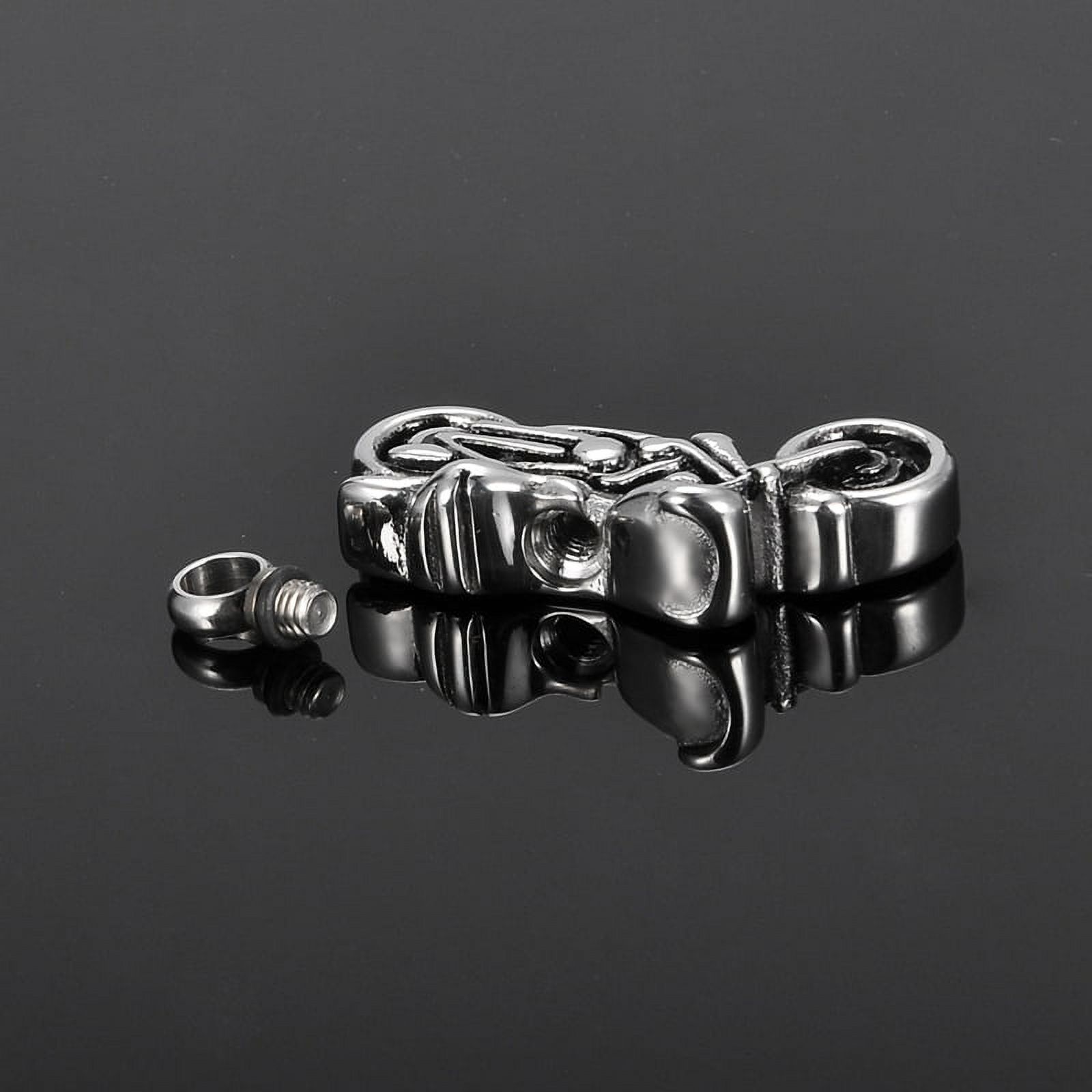 Ashes Holder Stainless Steel Motorcycle Biker Cremation Urn Necklace for Ashes Cremation Jewelry Memorial Necklace Keepsake with FREE Funnel Kit