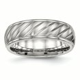thumbnail image 1 of Stainless Steel Brushed and Polished Grooved Ring Size 10, 1 of 6