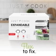 thumbnail image 2 of Just Cook Glass Food Storage Container Set with Expandable Silicone Lids, 10PC Set - 3 Single Compartment, 2 Two Compartment, Designed to Help Everyday Kitchen and Lunch Organization, 2 of 11
