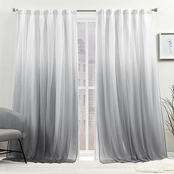 Exclusive Home Crescendo Lined Room Darkening Blackout Hidden Tab Top Curtain Panel Pair, 52"x84", Grey, Set of 2