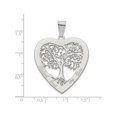 thumbnail image 2 of 14k White Gold w Laser Polished Family Tree Heart Pendant / Charm, 2 of 2