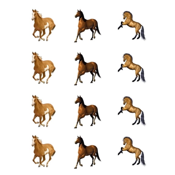 12 Count Assorted Horses Cupcake Toppers Edible Cupcake Topper Images ABPID53615