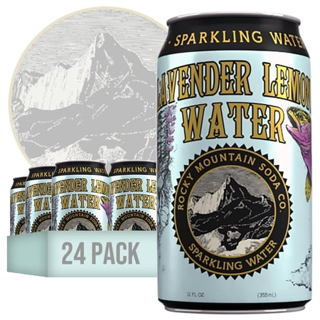Rocky Mountain Flavored Sparkling Water, 24-Pack 12?Fl?Oz Cans, Zero Sugar Zero Calorie, Gluten Free Vegan Carbonated Water, No Preservatives, No Added Sodium, Lavender Lemon