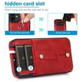 thumbnail image 4 of Nalacover for iPhone 14 Wallet Case Hidden Card Slots Holder, Premium PU Leather Loop Finger Strap TPU Shockproof Lens Protection Cover for iPhone 14,Red, 4 of 16