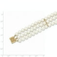 thumbnail image 2 of FB Jewels 14K Yellow Gold 6-7mm White Near Round FW Cultured Pearl 3-strand Bracelet, 2 of 2