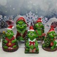 thumbnail image 4 of Christmas Decorations Clearance!! Christmas Green Haired Christmas Tree Resin Decorative Ornament for Santa Claus, 4 of 6