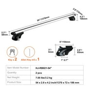 KFFKFF Universal Roof Rack Cross Bars, 54 Aluminum, 200 lbs, Adjustable with Locks, Multicolor