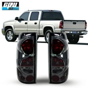 CPW Compatible With 1999-2006 Chevrolet Silverado And 1999-2003 GMC Sierra Tail Lights Pair Set Video Show Chrome Housing/Smoke Lens
