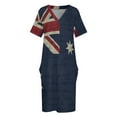 Vintage Australian flag Loose Pocket Dress women long dresses elegant