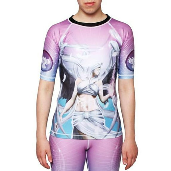 Raven Fightwear Women's Archangel Jophiel MMA BJJ Short Sleeve Rash Guard Pink