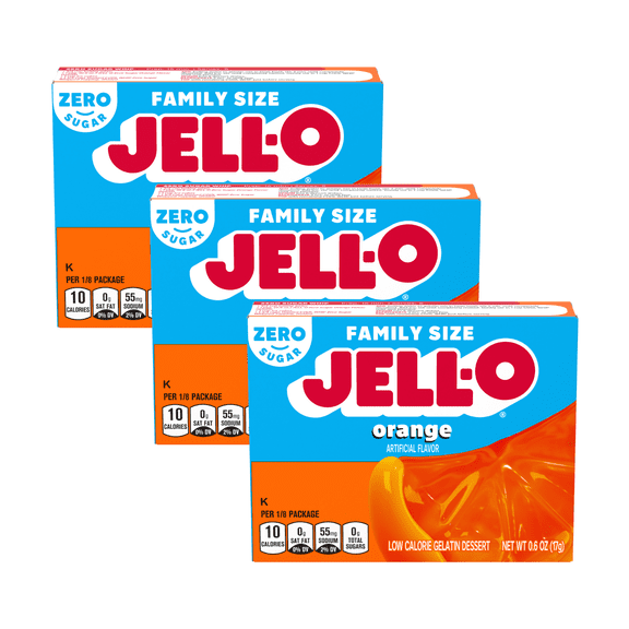 Jell-O Sugar Free Orange Gelatin Dessert, .6 OZ (Pack - 3)