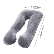 AFGFUF U-Shaped Pregnancy Pillow (49.2 x 28.3) - Full Body Maternity Support Pillow for Total Body Pain Relief, Grey