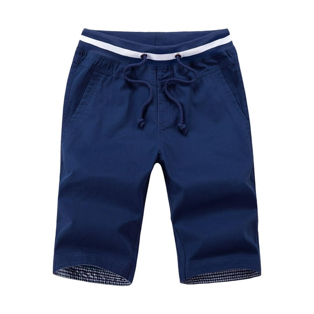 Pantalones deportivos de playa transpirables e informales con bolsillos para hombre, talla grande Azul oscuro 3XL