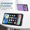 thumbnail image 4 of Wallet Cases for iPhone 14 Pro Max with Card Holder 6.7",PU Leather Magnetic Clasp [360° Rotatable Ring Holder Kickstand] Heavy Duty Flip iPhone 14 Pro Max Case for Women Girls,(Purple), 4 of 13