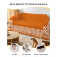 thumbnail image 4 of Burnt Orange Geometric Couch Cover for 2 Cushion Sofa, Country Greece Key Art Washable Loveseat Sofa Covers Slipcover for Sectional Sofas L-Shaped, Couch Throw Cover 71"x118", 4 of 9