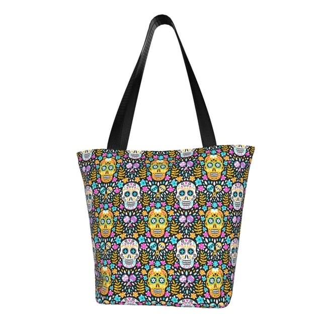 Disketp Sugar Skulls Bolsa de Hombro Casual para Mujer, Bolso Cruzado para Compras, Viajes y Uso Diario