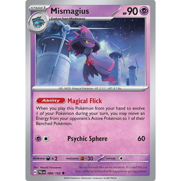 Pokemon Paldea Evolved Uncommon Mismagius #88