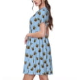 thumbnail image 2 of Lsque Robe Décontractée pour Femmes Imprimé Chiot Berger Allemand T-Shirt Été Manches Courtes Col Rond Robes Évasées, 2 of 6