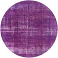 thumbnail image 1 of Ahgly Tapis Rond Intérieur Moderne Mi-Siècle Orchidée Violet Oriental, 6 Pieds Rond, 1 of 6