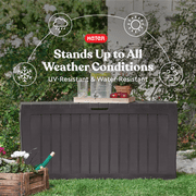 Keter Arden 71 Gallon Durable Resin Outdoor Deck Box Storage Organization, Brown
