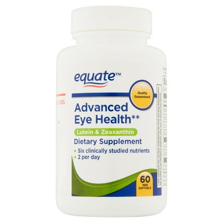 equate avancée Santé des yeux lutéine et zéaxanthine suppléments alimentaires, 60 count