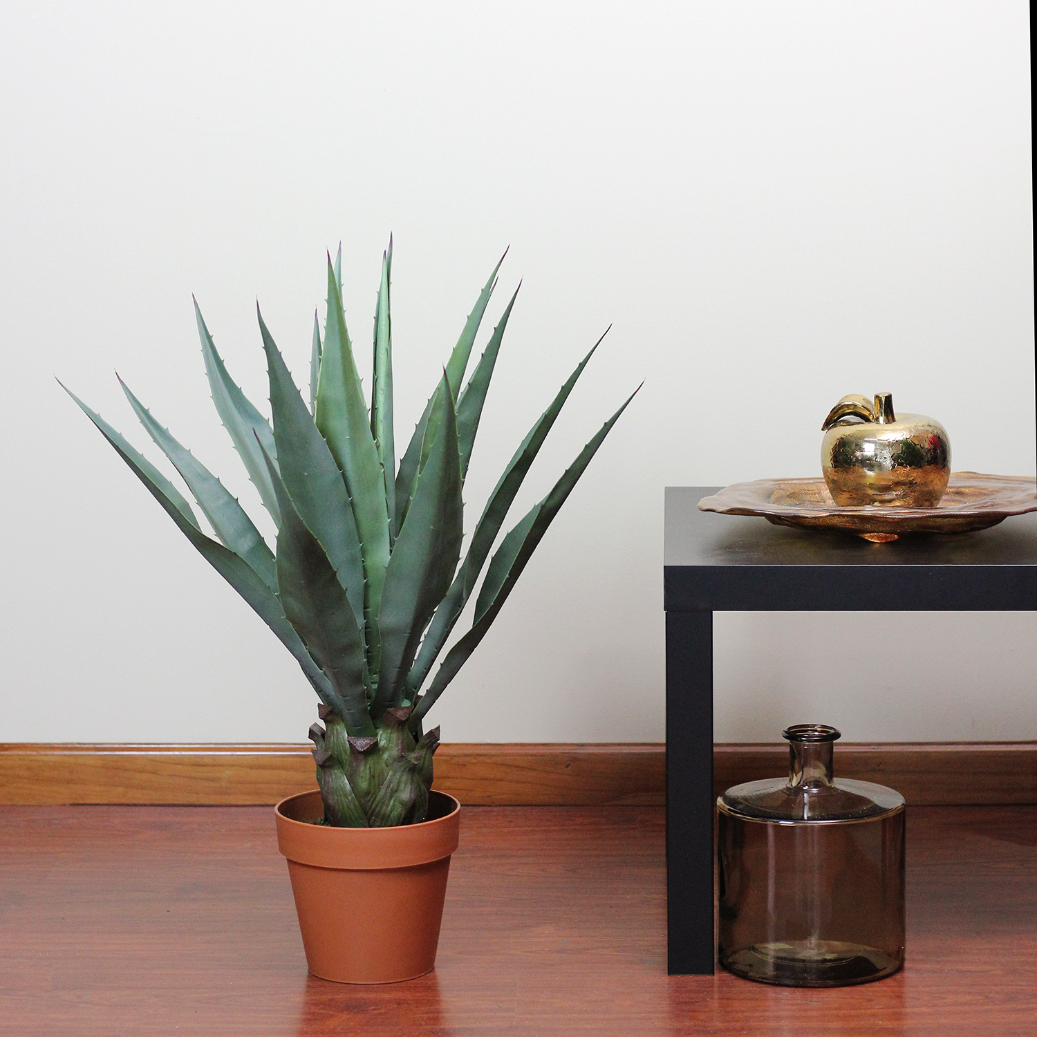 30" Green and Brown Potted Artificial Agave Succulent Plant