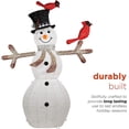 thumbnail image 4 of Alpine Corporation 74" (Over 6 Feet Tall) Outdoor Mesh Snowman Yard Decor with Red Birds and 100 Cool White LED Lights, Christmas Holiday Lighted Sculpture, 4 of 11