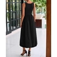thumbnail image 3 of Vestido BTFBM para mujer 2025, casual, sin mangas, midi, negro, 3 of 9