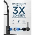 thumbnail image 4 of Black Kitchen Faucet with Pull-Down Sprayer and Soap Dispenser, Stainless Steel, 4 of 7