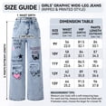 thumbnail image 4 of FEDPOP Girls Wide Leg Baggy Jeans, High Waisted Denim Pants with Pockets, Casual Y2K Loose Trousers for Kids, Blue, 8-14Y, 4 of 7