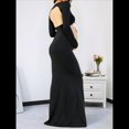 thumbnail image 4 of Vestido de Maternidad para Sesión de Fotos, Larga, Sexy, con Escote y Espalda Descubierta, Maxivestido de Maternidad, Trajes de Fotografía Negro XL, 4 of 8